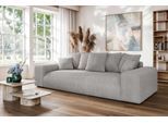 Big-Sofa HOME AFFAIRE "LAKESIDE 3-Sitzer Schlafsofa mit Bettkasten, Breite 256,5 cm", grau (hellgrau), B:256,5cm H:82cm T:122cm, 83% Polyester, 17% Nylon, Sofas, Big-Sofa, Liegefläche 168,5x195 cm, hoher Sitzkomfort, Maße B/T/H: 256/122/82cm