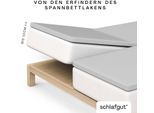 Spannbettlaken SCHLAFGUT "Pure Split-Topper", grau (grau light), 1 Stk., Jersey-Elasthan, 180-200x200-220 10cm, Jersey-Elasthan, Obermaterial: 95% Baumwolle, 5% Elasthan, Bettlaken, Spannbettlaken, MADE IN GREEN by OEKO-TEX
