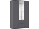 Drehtürenschrank OTTO HOME "Kleiderschrank Schrank Garderobe AGORDO mit Dekor- oder Hochglanzfront", grau (graumetallic), B:136cm H:229cm T:54cm, Holzwerkstoff, Schränke, Drehtürenschrank, mit Außenschubkästen, in 7 Breiten und 2 Höhen MADE IN GERMANY