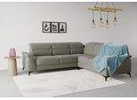 Ecksofa SIT & MORE "Sinatra L-Form", braun (schlamm), B:251cm H:85cm T:231cm, 100% Polyester, Sofas, Ecksofa, optinal mit Kopfteilverstellung und Armteilfunktion, Metallfüße