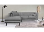 Ecksofa HOME AFFAIRE "Lillibeth L-Form Designsofa, Maße B/T/H: 240/173/83 cm", grau, B:240cm H:83cm T:173cm, 100% Polyester, Sofas, Ecksofa, Zierkissen als Wendekissen, in Samtoptik oder Cord