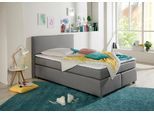 Boxspringbett HOME AFFAIRE "Eliana", grau, B:147cm L:210cm, Komplettbetten, Boxspringbett, inkl. Topper, in 4 Breiten, 3 Matratzenarten und 2 Härtegraden
