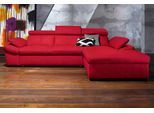 Ecksofa EXXPO - SOFA FASHION "Salerno, Funktionssofa, Breite 280cm, hoher Sitzkomfort, L-Form", rot, B:280cm H:77cm T:170cm, Microfaser-Primabelle (100% Polyester);NaturLEDER;Kunstleder;Lederfaserstoff;Luxus-Microfaser Lederoptik, Sofas, Ecksofa, inkl. Kopf- und Armteilverstellung, wahlweise mit Bettfunktion