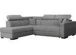 Ecksofa HOME AFFAIRE "Tulio bequem, bewährte Wellenunterfederung, Breite 267cm, L-Form", silber, B:267cm H:95cm T:198cm, Struktur fein (100% Polyester);Struktur (100% Polyester);Samtstruktur (100% Polyester), Sofas, Ecksofa, wahlweise mit Bettfunktion und Bettkasten, incl. 3 Zierkissen