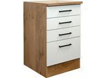 Schubkasten-Unterbau FLEX-WELL "Vintea", beige (magnolia matt, lancelot oak), B:50cm H:85cm T:60cm, Holzwerkstoff, Schränke, Schubkasten-Unterbau, (B x H x T) 50 x 85 x 60 cm, mit praktischen Schubkästen