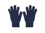 Strickhandschuhe MAXIMO, Jungen, Gr. 2, blau (marine), Strick, Wolle, unifarben, Handschuhe Strickhandschuhe, Fingerhandschuhe, Wolle, wärmend, atmungsaktiv, basic, bequem
