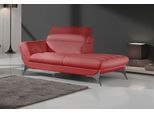 Recamiere EGOITALIANO "Sueli, extravagantes Design und erstklassiger Sitzkomfort", rot, B:180cm H:100cm T:110cm, Leder »NUVOLE« (Echtes Rindsleder). Halbnatürliches, halbnarbiges Rindsleder mit einer natürlichen Körnung von 1, 2 bis 1, 4 mm. Dieses Leder hat eine weiche, wachsartige Hand mit mattem Aussehen und einem Wolkeneffekt. Es handelt sich um ein Naturleder, das die ursprünglichen Eigenscha
