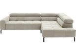 Ecksofa HOME AFFAIRE "Claya, L-Form, incl. Kopfteilverstellung, Breite 276 cm", beige (sand), B:276cm H:71cm T:219cm, 95% Polyester, 5% Nylon, Sofas, Ecksofa, wahlweise elektrischer Sitzvorzug