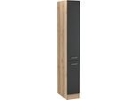 Apothekerschrank OPTIFIT "Iver", grau (anthrazit), B:30cm H:206,8cm T:57,1cm, Schränke, Apothekerschrank, Breite 30 cm, mit 2 Auszügen, 5 Ablagen