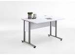 Schreibtisch FMD "Calvi", weiß (weiß brilliant, grau), B:120cm H:75cm T:80cm, Tische, Schreibtisch