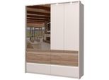Kleiderschrank OTTO HOME "Invictus, UV lackiert, FSC-zertifiziert, grifflose Optik", beige (kaschmirfarbe), B:187cm H:226cm T:60cm, Holzwerkstoff, MDF, Schränke, Kleiderschrank, mit Beleuchtung und Spiegel, in 4 Breiten, hoher Schrank (226cm)