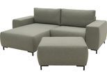 Ecksofa "Looks VI L-Form", grau (steel), B:242cm H:87cm T:160cm, 100% Polyester, LOOKS BY WOLFGANG JOOP, Sofas, Ecksofa, gerade Linien, in 2 Bezugsqualitäten