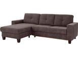Ecksofa HOME AFFAIRE "Varese", braun, B:251cm H:91cm T:164cm, Luxus-Microfaser ALTARA NUBUCK (100% Polyester);Luxus-Microfaser ALTARA NUBUCK (100% Polyester) / Struktur (100% Polypropylen);Luxus-Microfaser ALTARA NUBUCK (100% Polyester) / Struktur fein (100% Polyester), Sofas, Ecksofa, wahlweise mit Bettfunktion und Vorziehfunktion