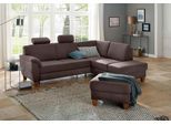 Ecksofa HOME AFFAIRE "Alta L-Form", braun (dunkelbraun), B:250cm H:89cm T:201cm, Struktur ( 100% Polyester);Struktur fein ( 100% Polyester);Luxus-Microfaser ALTARA NUBUCK (100% Polyester), Sofas, Ecksofa, mit Federkern und Kontrastnaht, Füße Buche eichefarben