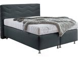 Boxspringbett "Sigma", grau (charcoal), B:155cm L:210cm, Bezug Bett: Microvelours (100% Polyester) oder Feinstruktur (100% Polyester);Bezug Bonnell-Federkernmatratze: 100% Polyester;Bezug Kaltschaummatratze: 100% Polyester;Bezug Tonnentaschenfederkernmatratze: 80% Baumwolle, 20%Polyester, WESTFALIA SCHLAFKOMFORT, Komplettbetten, Boxspringbett