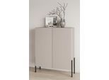 Kommode OTTO HOME "Jukon, Breite 110 cm, moderne grifflose Hochschrank, 2Türen", beige (kaschmir), B:110cm H:135cm T:40cm, Sideboards, Kommode, Highboard mit viel Stauraum, push-to-open-Funktion
