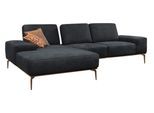 Ecksofa W.SCHILLIG "run, Designsofa mit tollem Sitzkomfort, bequem, L-Form", schwarz (nachtschwarz z73), B:279cm H:88cm T:178cm, Longlife Xtra-Leder Z73: Naturwalkleder der Luxusklasse aus den erlesensten Rohhäuten. Hautstärke 1, 1 – 1, 3 mm;ROHLEDER Jacquard-Flachgewebe Q2 W60 (63% Polyester, 37% Polyacryl);ROHLEDER Chenille-Flachgewebe Q2 W77 (68% Polyacryl, 32% Polyester);Stoff S37 (100% Polyes