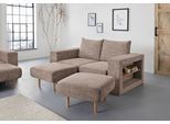 2,5-Sitzer "Looksvb", beige (beige, braun), B:192cm H:96cm T:107cm, LOOKS BY WOLFGANG JOOP, Sofas, 2 5-Sitzer, Verwandlungssofa: aus Sofa wird Sofa mit 2 Hockern, mit Regalfunktion