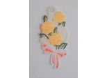 Fensterbild STICKEREIEN PLAUEN "Rosen" Gr. 1, bunt (gelb, grün, weiß), B:15cm H:31cm, Polyester, Fensterbilder, Fensterbild