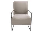 Cocktailsessel K+W KOMFORT & WOHNEN, grau (lightgrau), B:62cm H:77cm T:83cm, Sessel, Cocktailsessel, mit bezogenen Armlehnen, Gestell in Metall Edelstahloptik