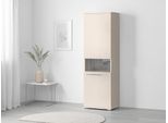 Vitrine OTTO HOME "Piano", beige (beige hochglanz), B:60cm H:193cm T:40,2cm, Holzwerkstoff, Schränke, Vitrine, UV lackiert, Soft-Close Funktion