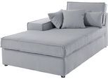 Ottomane OTTO HOME "Florid", silber, B:100cm H:75cm T:162cm, Baumwollmix (60% Baumwolle/40% Leinen);Struktur fein (100% Polyester);Samtoptik (100% Polyester);Samtvelours (100% Polyester);Struktur (100% Polyester);Struktur recycelt (100% recyceltes Polyester), Sofas, Ottomane, einzeln stellbar oder als Teil eines Modulsofas, auch in Cord