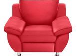 Sessel DOMO COLLECTION "Pilar elegant und zeitloses Design, komfortabel, bequeme Armlehnen", rot, B:108cm H:80cm T:91cm, Struktur ( 100% Polyester);Kunstleder SOFTLUX, Sessel, Sessel