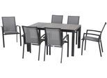 Garten-Essgruppe SIENA GARDEN "Velia", grau, Sitzmöbel-Sets, Garten-Essgruppe, Aluminium, Tischplatte aus Keramik, geeignet für 6 Personen
