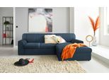 Ecksofa DOMO COLLECTION "Topper, elegant und zeitlos, kompaktes Stellmaß 245/155cm, L-Form", blau (dunkelblau), B:245cm H:78cm T:155cm, Sofas, Ecksofa, mit Recamiere, wahlweise mit Schlaffunktion