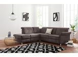 Ecksofa SIT & MORE "Darwin L-Form", braun (mocca), B:249cm H:83cm T:221cm, Sofas, Ecksofa, inklusive Federkern, wahlweise mit Kopfteilverstellung, Bettfunktion
