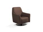 Sessel EGOITALIANO "Felicity Drehsessel mit Wippfunktion, kompakt und bequem, Loungesessel", braun (chocolate), B:77cm H:88cm T:85cm, Leder »BULL« (echtes Rindsleder). Geschliffenes, pigmentiertes und behandeltes Rindsleder mit einer Dicke von 1, 3-1, 5 mm. Dieses Leder zeigt eine ziemlich weiche Hand mit einem halb undurchsichtigen Aussehen. Es handelt sich um ein geschütztes Leder. Eine leichte