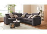 Ecksofa SIT & MORE "Bologna L-Form", grau (anthrazit), B:247cm H:84cm T:227cm, Sofas, Ecksofa, Kopfteilverstellung, wahlweise mit Bettfunktion und Schubkasten