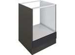 Herdumbauschrank KOCHSTATION "KS-Luhe", grau (grau matt, grafit), B:60cm H:82cm T:60cm, MDF, Schränke, Herdumbauschrank, 60 cm breit