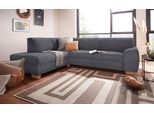 Ecksofa DOMO COLLECTION "Incanto kubische Formensprache, komfortabel, L-Form", grau (dunkelgrau), B:260cm H:81cm T:195cm, Sofas, Ecksofa, wahlweise mit Bettfunktion