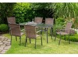 Garten-Essgruppe MERXX "»Roma«", braun (braun, braun, graphit), Aluminium, Wicker/Kunststoffgeflecht, Sitzmöbel-Sets, Garten-Essgruppe, Tisch: LxB: 150x80 cm
