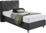 Boxspringbett "Phönix", grau (anthrazit), B:105cm L:210cm, Bezug Bett: Microvelours (100% Polyester) oder Feinstruktur (100% Polyester);Bezug Bonnell-Federkernmatratze: 100% Polyester;Bezug Kaltschaummatratze: 100% Polyester;Bezug Tonnentaschenfederkernmatratze: 80% Baumwolle, 20%Polyester, WESTFALIA SCHLAFKOMFORT, Komplettbetten, Boxspringbett
