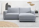 Ecksofa HOME AFFAIRE "Ecksofa Jiro, L-Form, große Sitztiefe, Breite 226 cm", blau (light blau), B:226cm H:85cm T:190cm, 85% Polyester, 15% Viskose, Sofas, Ecksofa, lose Sitz- & Rückenkissen, weicher Polsteraufbau, komfortabel & modern