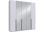 Kleiderschrank WIMEX "Mugano,in 5 Breiten,2 Höhen,2 Tiefen, viele Farben, Made in Germany", weiß (weiß, griffe schwarz), B:225cm H:236cm T:58cm, Holzwerkstoff, Schränke, Kleiderschrank, mit langen Griffen aus Metall, mit oder ohne Spiegel