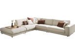 Ecksofa 3C CANDY "Enisa II, bequem und komfortabel, großes Familiensofa, L-Form", beige (nature), B:365cm H:86cm T:322cm, 100% Polyester, Sofas, Ecksofa, incl. 3 Flatterkissen, wahlweise mit Flecken-Schutz-Bezug Easy care
