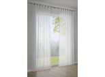 Gardine SEHLBACH "Schal Voile mit Flockprint Pusteblume" Gr. 1, weiß, B:140cm H:245cm, Polyester, Gardinen, Gardine, mit Schlaufen