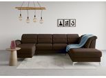 Wohnlandschaft SIT & MORE "Sinatra U-Form", braun (dunkelbraun), B:326cm H:85cm T:220cm, 100% Polyester, Sofas, Wohnlandschaft, optional mit Kopfteilverstellung und Armteilfunktion etc.