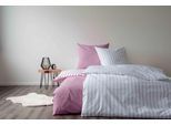 Wendebettwäsche SETEX "Baumwoll Streifen", lila (mauve), B/L: 155cm x 220cm, 1 Stk., 1 Stk., Renforcé, B/L: 80cm x 80cm, Renforcé, Obermaterial: 100% Baumwolle, Bettwäsche, Wendebettwäsche, in tollen Unifarben und gestreift