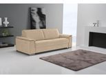Schlafsofa EGOITALIANO "Cecilia, modern & elegant, erstklassiger Sitzkomfort, Dauerschläfer", beige (champagner), B:234cm H:85cm T:102cm, Leder »BULL« (echtes Rindsleder). Geschliffenes, pigmentiertes und behandeltes Rindsleder mit einer Dicke von 1, 3-1, 5 mm. Dieses Leder zeigt eine ziemlich weiche Hand mit einem halb undurchsichtigen Aussehen. Es handelt sich um ein geschütztes Leder. Eine leic