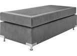 Boxspringbett "Holland", grau, B:92cm L:201cm, Microvelours (100% Polyester), WESTFALIA SCHLAFKOMFORT, Komplettbetten, Boxspringbett, ohne Kopfteil, frei im Raum stellbar