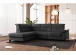 Ecksofa SIT & MORE "Astoria L-Form", grau (anthrazit), B:256cm H:91cm T:225cm, 100% Polyester, Sofas, Ecksofa, wahlweise mit motorischer Relaxfunktion