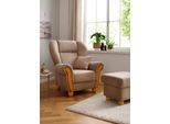 Loungesessel HOME AFFAIRE "Milano Vintage, Hochlehnsessel, Ohrensessel", beige, B:94cm H:106cm T:93cm, Sessel, Loungesessel, hoher Sitzkomfort mit hoher Rückenlehne, incl. Zierkissen