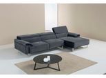 Ecksofa EGOITALIANO "Malika, edel und bequem, Designsofa mit hochwertigen Bezügen, L-Form", grau (charcoal), B:287cm H:94cm T:165cm, Sofas, Ecksofa, mit Recamiere, inkl. Kopfteilverstellung und chromfarbenen Metallfüßen