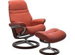 Relaxsessel STRESSLESS "Sunrise", braun (henna), B:92cm H:105cm T:80cm, Leder BATICK: BATICK ist ein leicht korrigiertes, durchgefärbtes und genarbtes Möbelleder, bei dem die meisten Unebenheiten und Spuren in der Regel entfernt wurden.;Leder PALOMA: PALOMA ist ein durchgefärbtes Semianilin-Möbelleder mit natürlicher Narbung.;ROHLEDER Stoff Q2 FARON: Ein fester zuverlässiger Bouclé mit einem struk