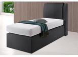 Boxspringbett, schwarz, Liegefläche B/L: 90cm x 200cm, H2 + H2, 5-Zonen-Tonnentaschen-Federkernmatratze, Bonnell- Federkernmatratze: Bezug obere Matratze: 80% Baumwolle, 20% Polyester;7-Zonen-Kaltschaummatratze: Bezug obere Matratze: 80% Baumwolle, 20% Polyester;5-Zonen-Tonnen-Taschenfederkernmatratze: Bezug obere Matratze: 100% Polyester., WESTFALIA SCHLAFKOMFORT, Komplettbetten, Boxspringbett