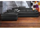 Ecksofa EXXPO - SOFA FASHION "Salerno, Funktionssofa, Breite 280cm, hoher Sitzkomfort, L-Form", schwarz, B:280cm H:77cm T:170cm, Microfaser-Primabelle (100% Polyester);NaturLEDER;Kunstleder;Lederfaserstoff;Luxus-Microfaser Lederoptik, Sofas, Ecksofa, inkl. Kopf- und Armteilverstellung, wahlweise mit Bettfunktion